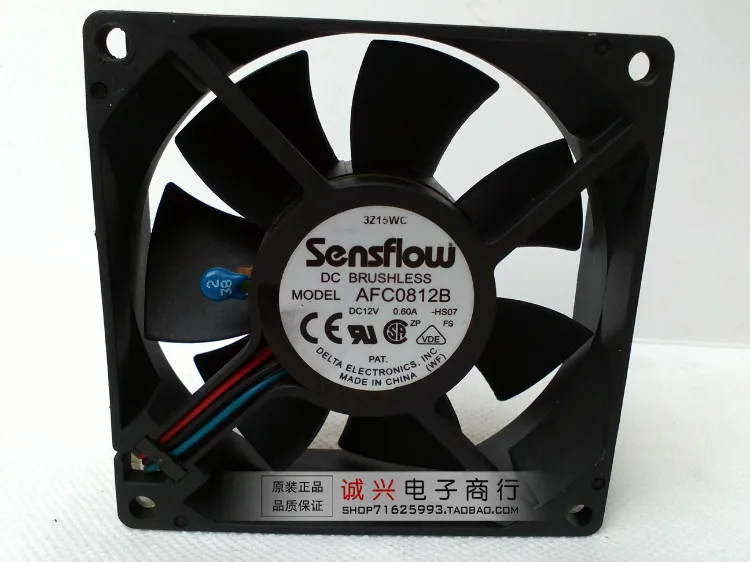 

For Delta delta 8cm fan 8025 12v 0.60a afc0812b dual ball bearing fan
