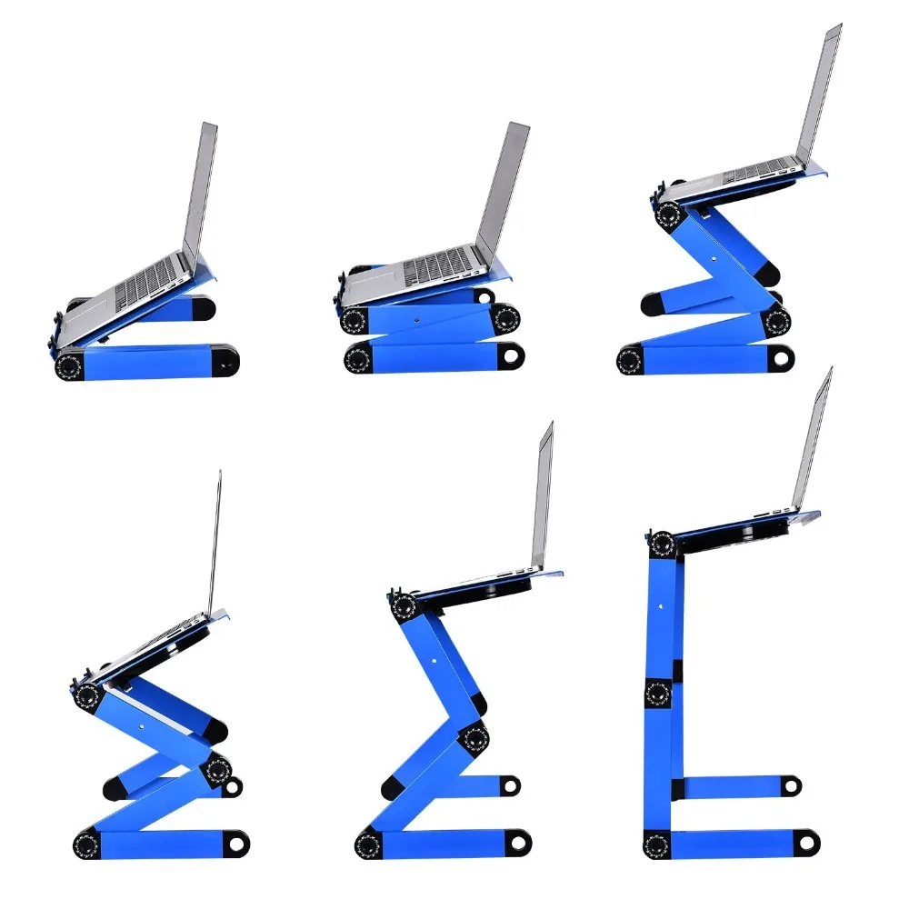 Portable Mobile Laptop Standing Desk For Bed Sofa Laptop Folding Table Notebook Desk With Mouse Pad & Cooling Fan For Office