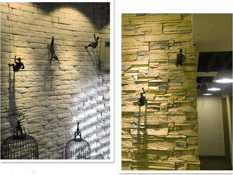 Американская Смола Ретро скалолазание Скульптура Статуэтки настенные подвесные ремесла украшение дома гостиная настенная наклейка декоративная статуэтка