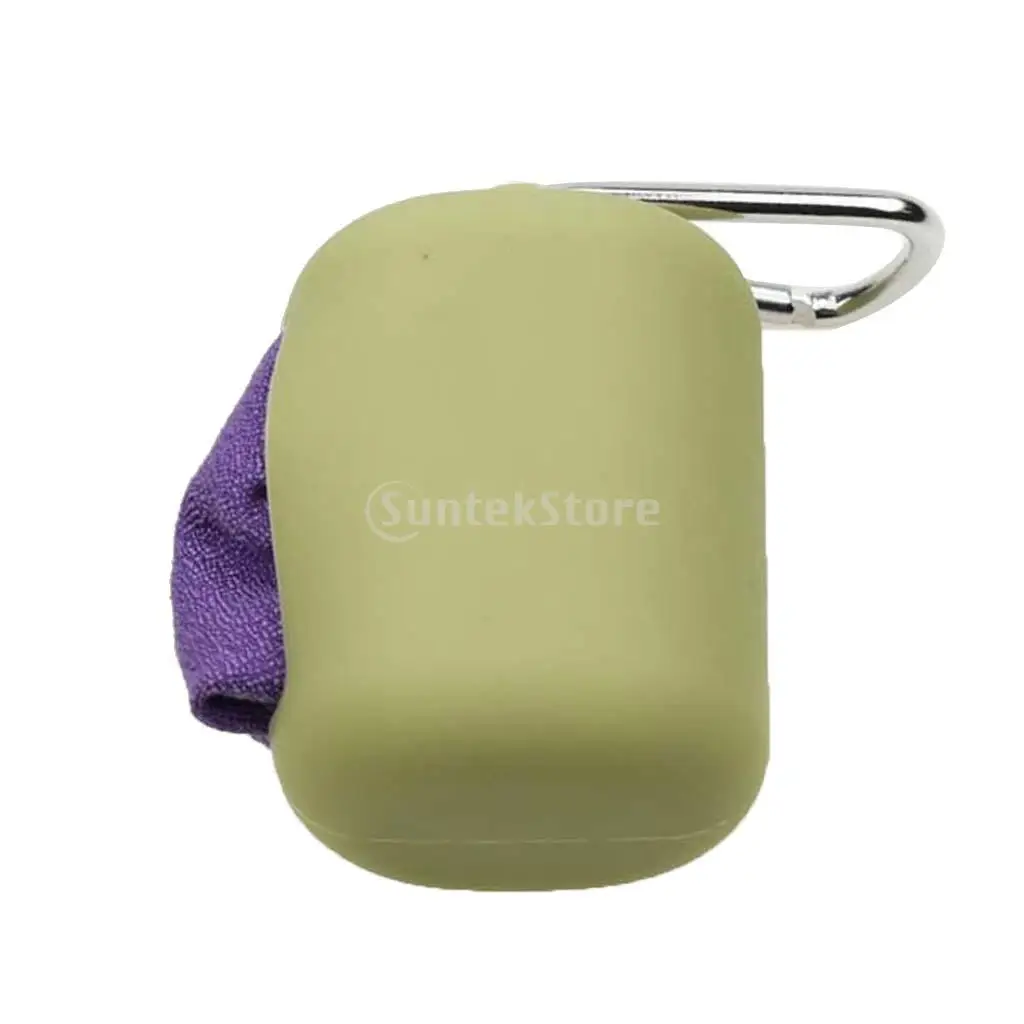 Camping Hiking Travel Microfiber Quick Dry Towel 400mm x 400mm with Mini Silicone Carry Case