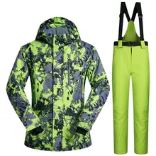 MUTUSNOW Для мужчин лыжный костюм Лыжный спорт куртка брюки ветрозащитные Водонепроницаемый уличная спортивная одежда сноуборд супер теплая одежда Брючный костюм
