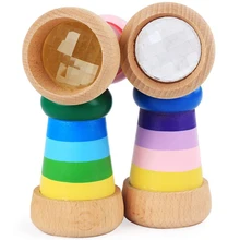 Горячая Радуга деревянные игрушки милый Волшебный мини-калейдоскоп пчела глаз эффект многоугольник Призма детская игрушка