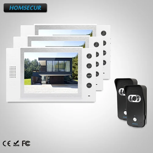 

HOMSECUR 8" Video Door Entry Phone Call System+One Button Unlock for Apartment TC021-B + TM801-W