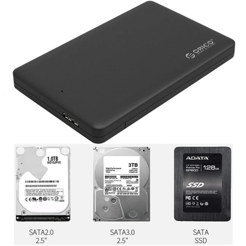 HHD коробка USB 3,0 SATA HD коробка HDD 2,5 дюймов жесткий диск внешний защитный корпус 2 ТБ передача данных резервного копирования Инструмент для ПК ноутбука