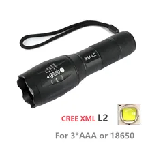 Professional CREE XML- L2 Flashlight 6000lm Adjustable Zoomable Lamp Light LED Tactical Torch Lantern Rechargeable 18650 or AAA