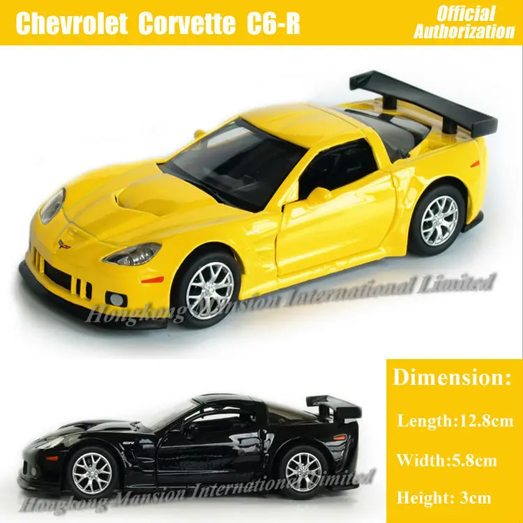 1:36 Chevrolet Corvette C6-R Die Cast Modellauto Spielzeug Schwarz Geschenk Kind 