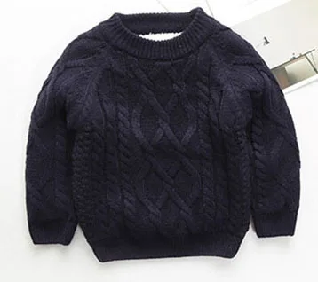 navy blue Свитера Детская одежда Бархатные Меховые пиджаки г. зимняя детская одежда для девочек трикотажный джемпер для маленьких мальчиков от 2 лет - Цвет: navy blue