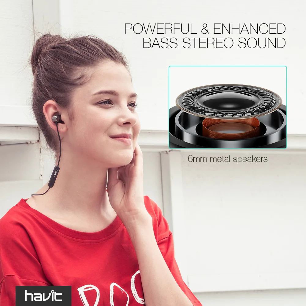 HAVIT Bluetooth наушники V4.2 IPX5 спортивные водонепроницаемые Bluetooth наушники стерео наушники с микрофоном I39