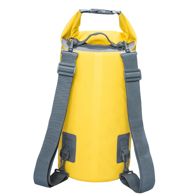 15L impermeable resistente al agua bolsa seca saco de almacenamiento paquete bolsa natación kayak piragüismo río Trekking pesca doble correas