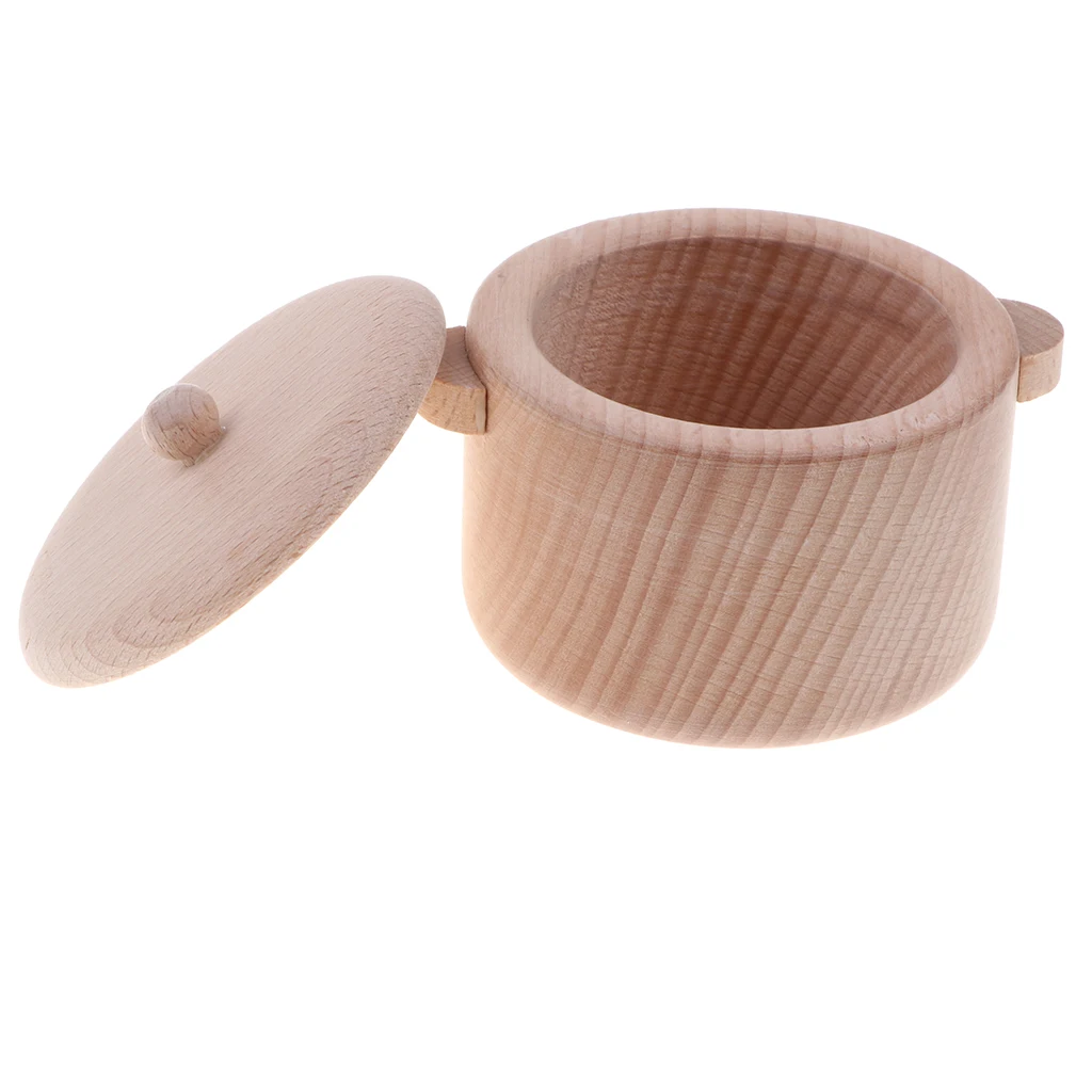 Funny Kitchen Toy - Solid Beech Wooden Playset for Kid Girls Role Play Pretend Cooking Kid Educational Toy Props - Saucepan M