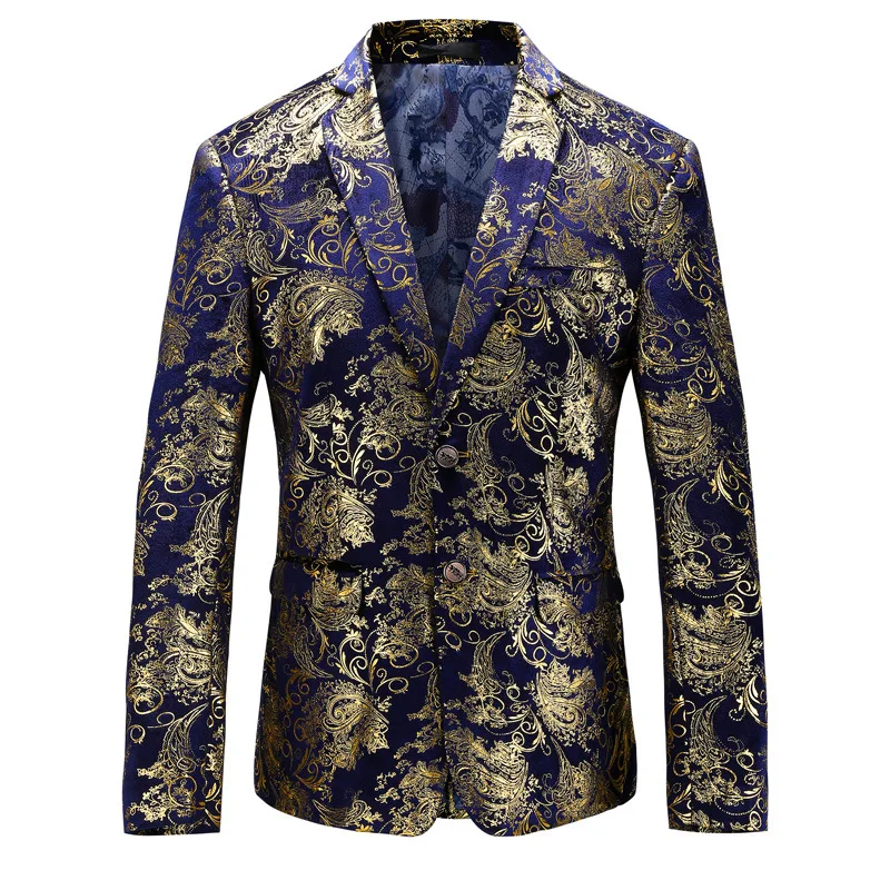 

Men Suits Slim spring autumn printing velvet Blazers Business Suit Jackets Man 7772