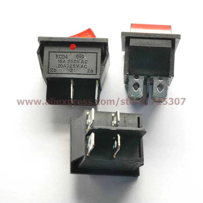KCD4-201 red on-off 4pins with light 16A 250V(1)