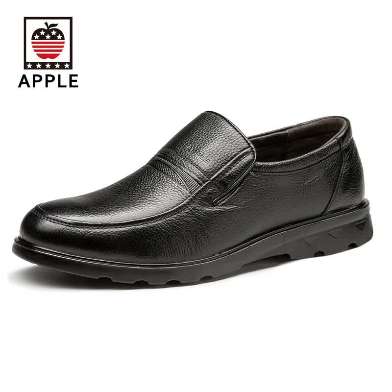 

APPLE Genuine Leather  2017 men's dress shoes Comfortable Soft Handmade oxford shoes for men