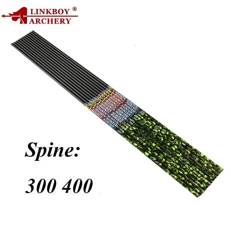 

Linkboy Archery 12PCS Carbon Arrow Shafts 30inch ID6.2mm Skeleton Pattern SP300 340 Compound Recurve Bow Hunting Arrows