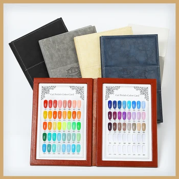 

High-end PU Leather Display Nail Art Book Gel Polish Color Card Tips Chart Palette UV Glue Card Book Chart Board Manicure Salon