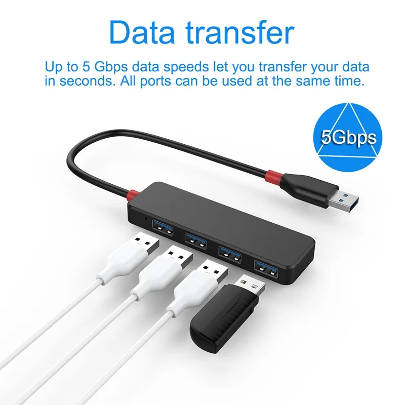 Ультратонкий USB Hub 4-портовый USB 3,0 концентратор