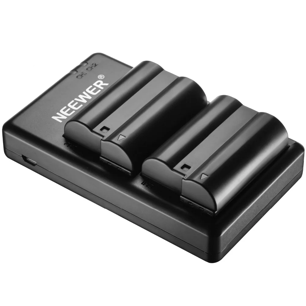 Neewer 2 Pieces 2100mAh Replacement Li ion Battery for Nikon EN EL15 and Micro USB Input