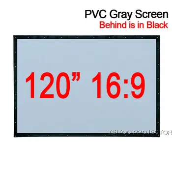 

120 inches 16:9 PVC Soft Grey-Black Projection Screen Curtain Film for HD Home Theater TV Video Projector Outdoor Movies