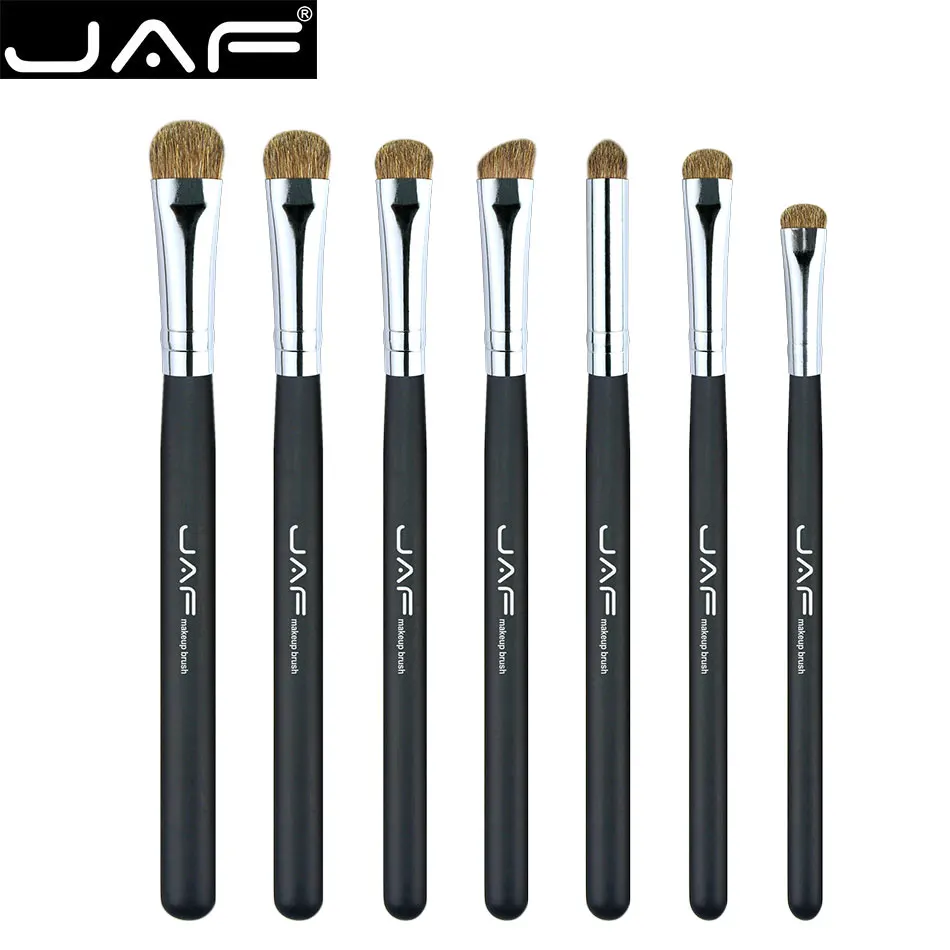 JAF 7 шт. кисти для теней для век для макияжа Классические натуральные волосы животных тени для век набор мягких кистей для макияжа JE07PY - Handle Color: 01