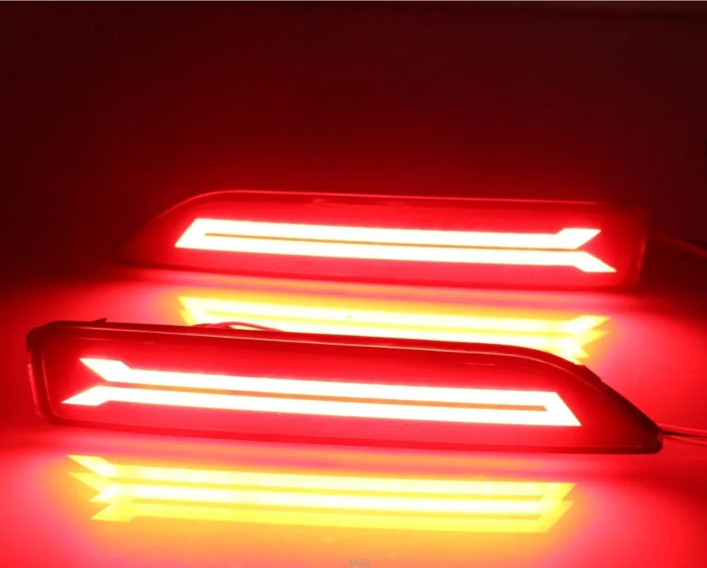 2PCS For Honda CRV CR-V 2007 2008 2009 Multi-function LED Tail Rear Bumper Light Rear Fog Lamp Auto Bulb Brake Light Reflector