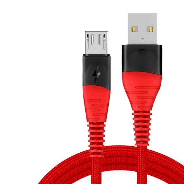 Suhach 2.4A микро USB кабель нейлон Быстрая зарядка USB кабель для передачи данных для samsung Xiaomi LG планшет Android мобильный телефон usb зарядный шнур - Цвет: Red