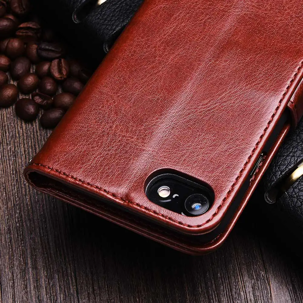 Чехол бумажник TOMKAS для iPhone 8 Plus откидной из искусственной кожи в деловом стиле