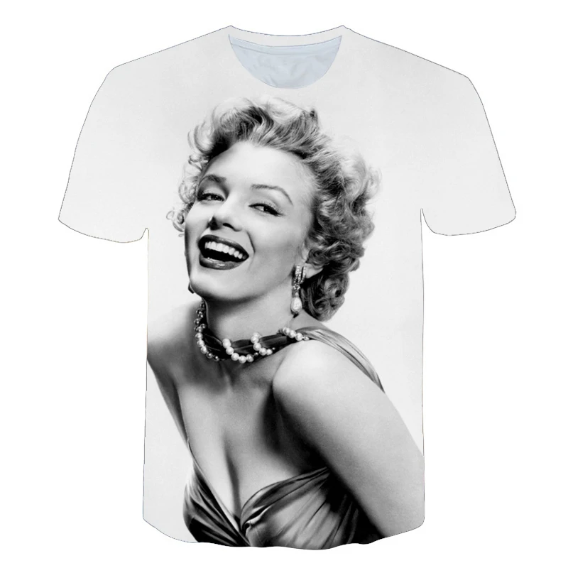 

2019 New 3d Printed T-shirt Sexy Marilyn Monroe short Sleeve Men And Women Casual Vogue Funny Summer Aesthetic Clothes,size 5xl