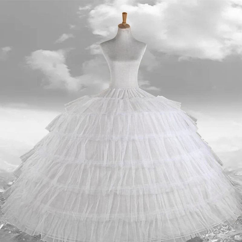 Yanstar Wedding Petticoat Underskirt six Hoops Ball Gown White Crinoline Slip For Bridal Dress45WBC7 | Свадьбы и торжества