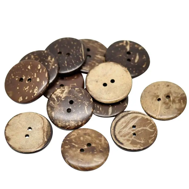 50PCS 2 Holes 15MM Round Green Wooden Coconut Buttons Coating Press Studs Snaps for Shirt Scrapbook Home Textile Sewing