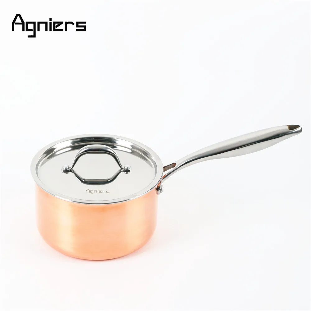 Agniers 18 см Кастрюля для молока из нержавеющей стали со стальной крышкой