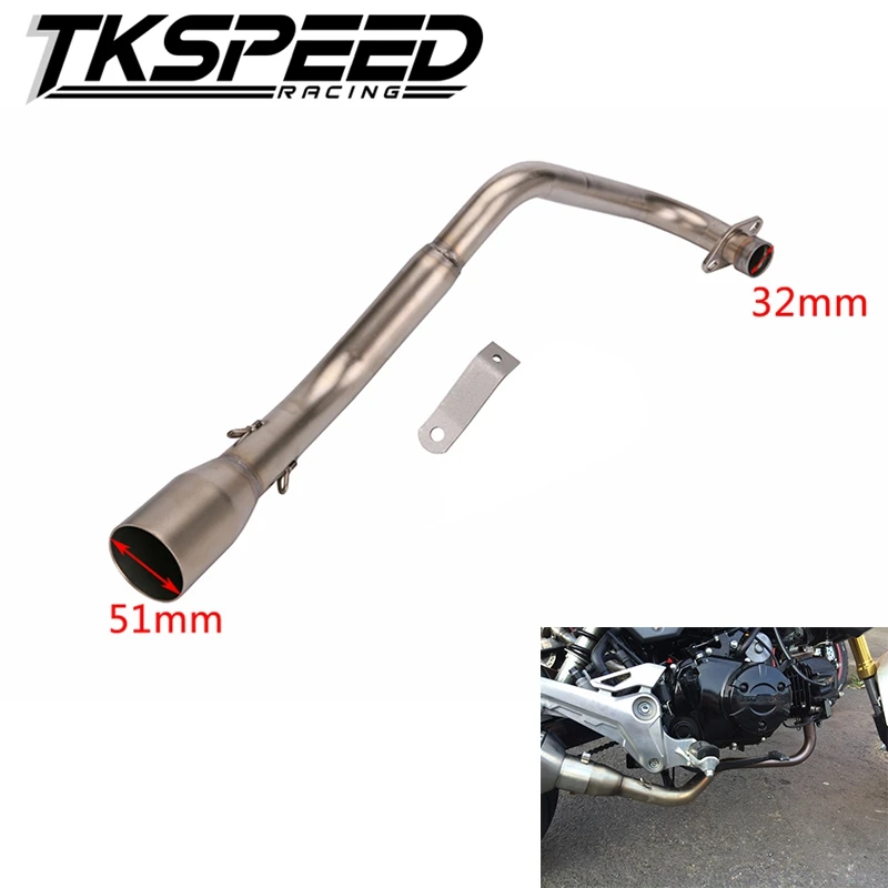 TKSPEED- Motorcycle Exhaust System Vent Pipe Stainless Fit for HONDA Grom MSX 125