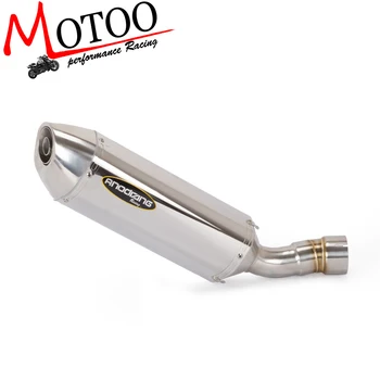 

Fit For Kawasaki ZX10R ZX-10R 2011-2015 middle pipe with exhaust Motoo - Motorcycle Slip on Exhaust system With Muffler