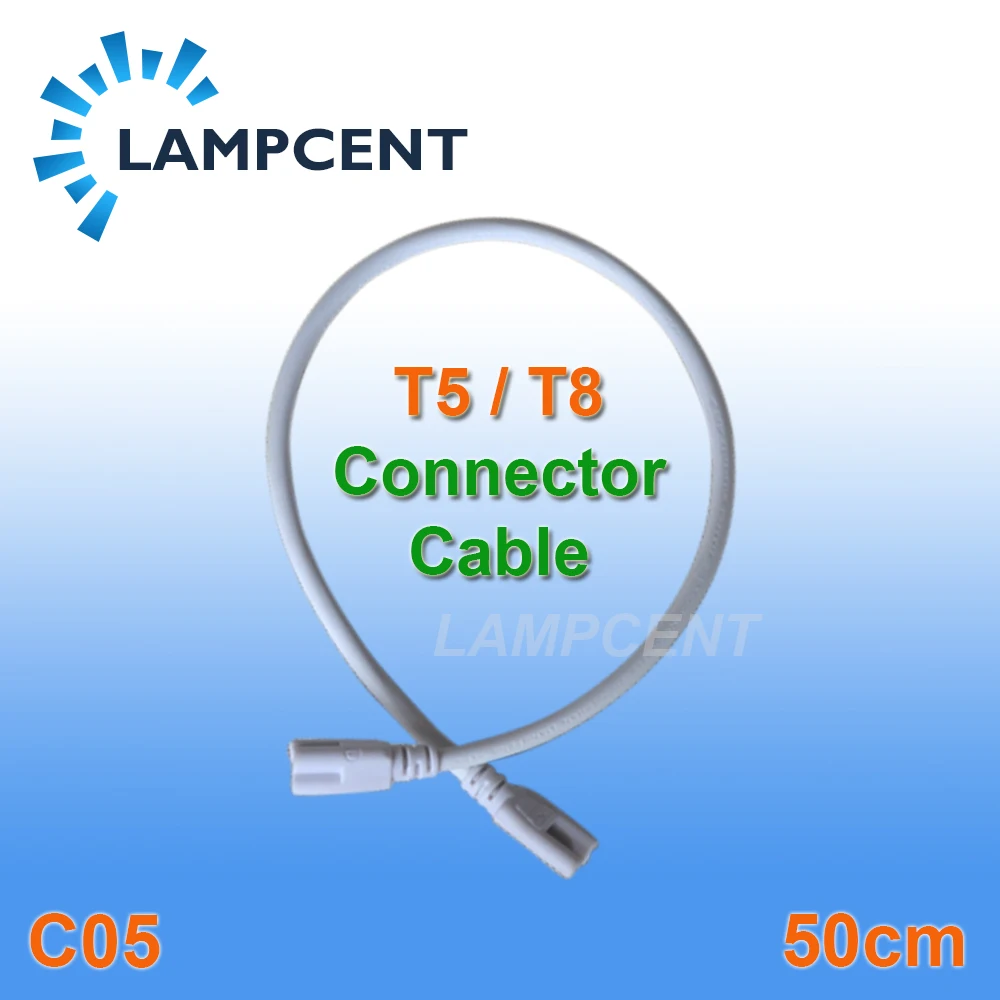 

T5 T8 Power cords cable both side the tube connector 3 pin sockets 50cm wire for T5 T8 integrated tube