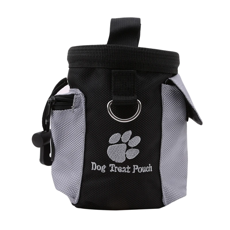 Милая сумка для лечения собак, тренировочная сумка для собак, поясная сумка для питомцев, наградная сумка для закусок, портативная Съемная сумка для кормления щенка - Цвет: black
