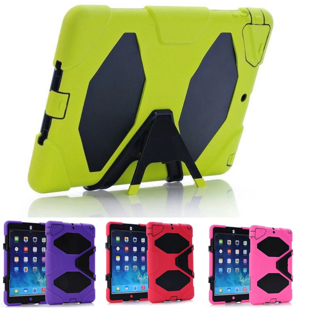 

Shockproof / Dropproof Stand Case Cover For ipad air 2 9.7'' Protective Case for ipad 6 w/ Kickstand for Kids Children