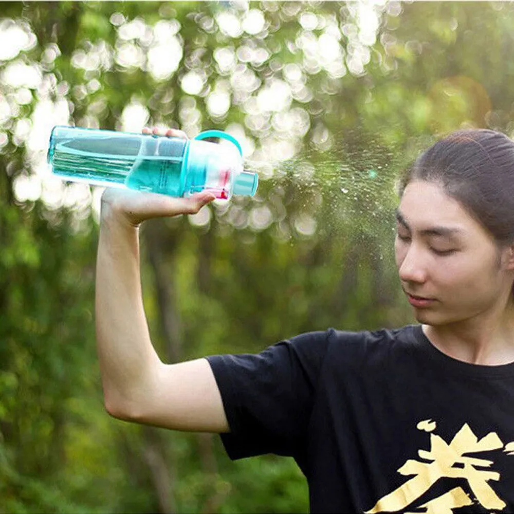 

400ml Sport Cycling Mist Spray Water Gym Beach Bottle Leak-proof Drinking Cup Portable Cool Creative Spray Water Bottle