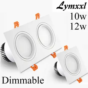

Square Led Downlight 12w 10w 2*12w 2*10w White shell Double Led Recessed Ceiling lights AC85-265V led down light Driver UL CE