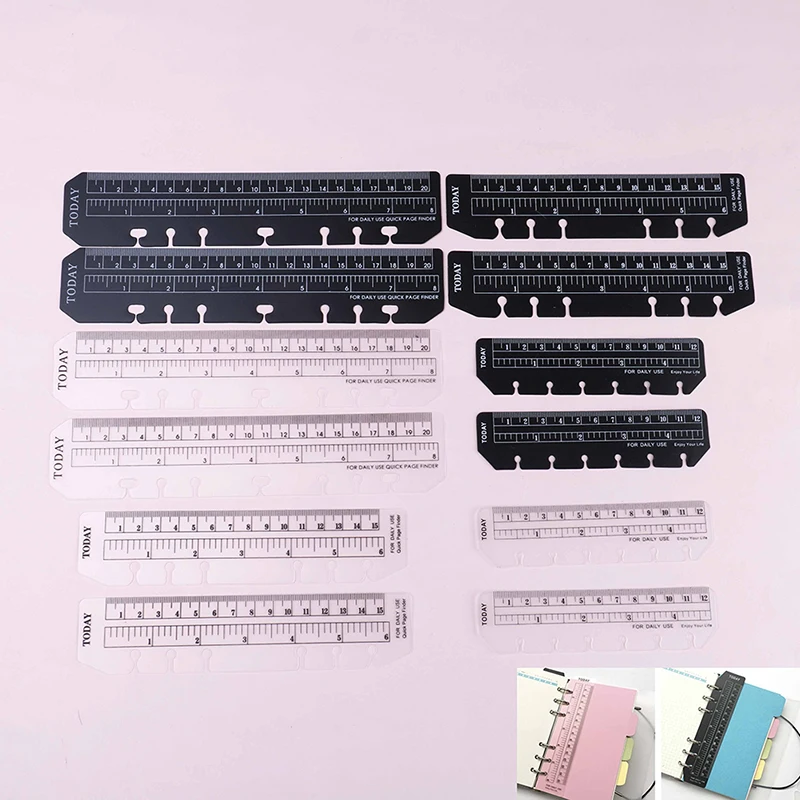 2PCS classic PVC 6 /7holes ruler for binder planner notebooks fine office school index bookmark accessories|Линейки| |