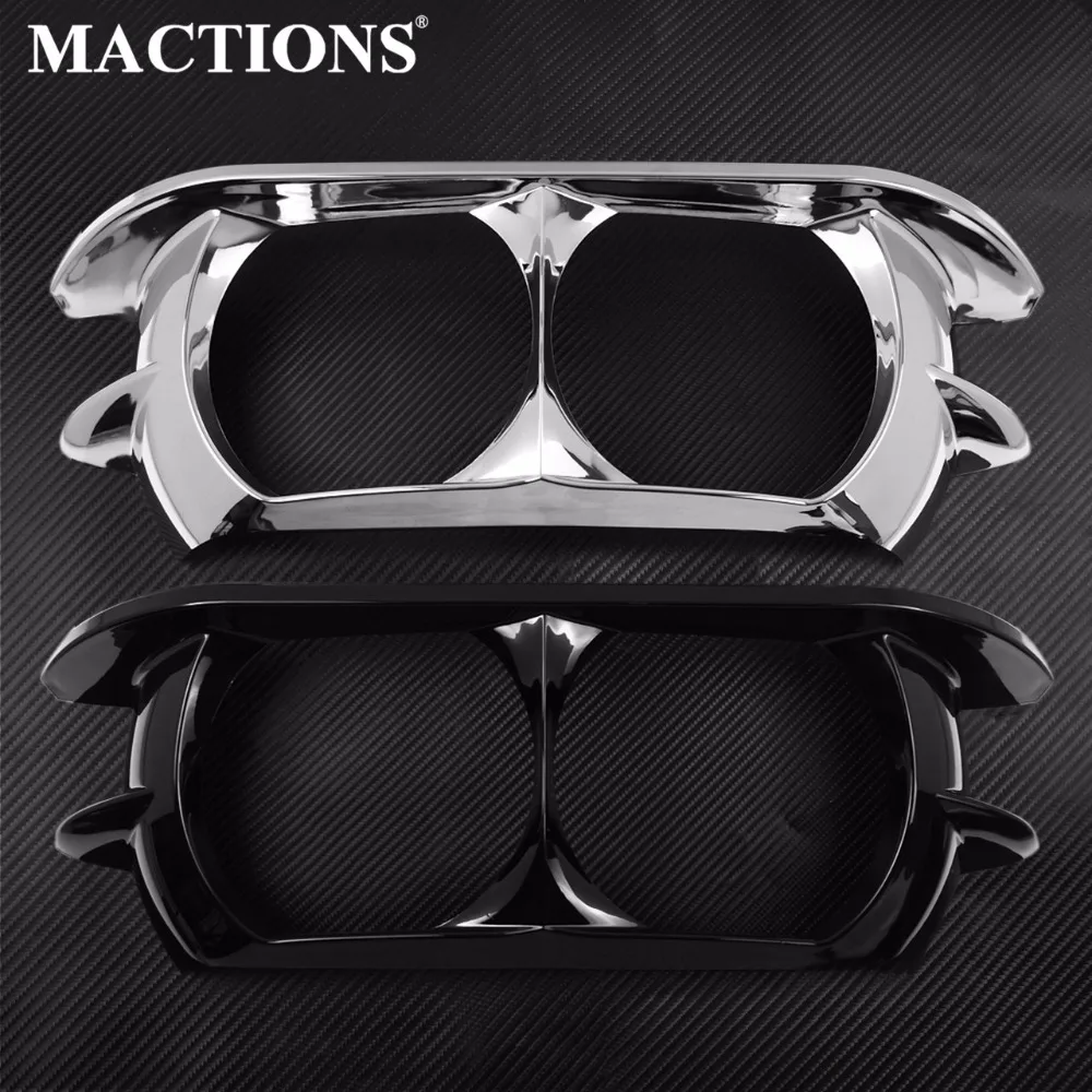 

Black/Chrome Motorbike Dual Headlight ABS Fairing Trim Bezel Scowl Cover For Harley Touring Electra Road Glide Customs 2015-2019