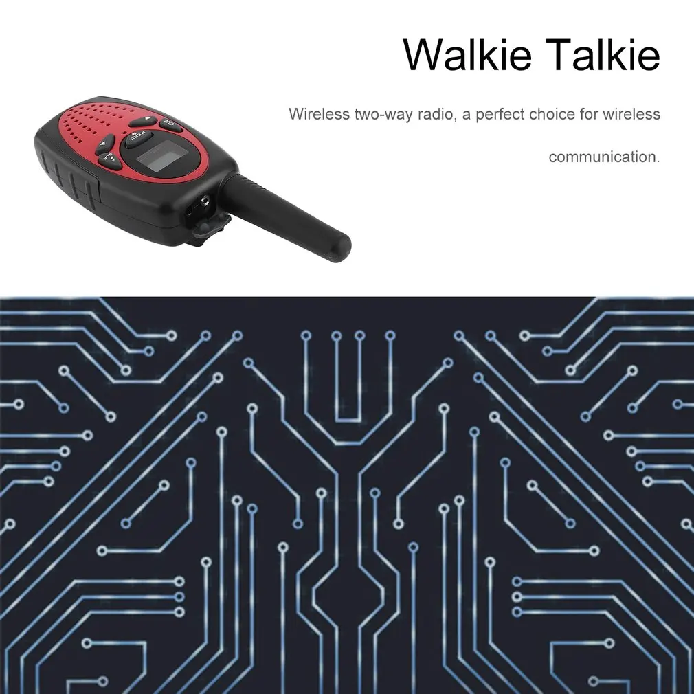 Портативный 2 шт. Walkie Talkie двухстороннее радио беспроводной переговорный с ЖК-экраном дисплей Регулируемый регулятор громкости Зажим для ремня