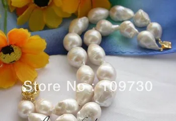

00569 2row 8" white baroque drip keshi reborn pearl bracelet