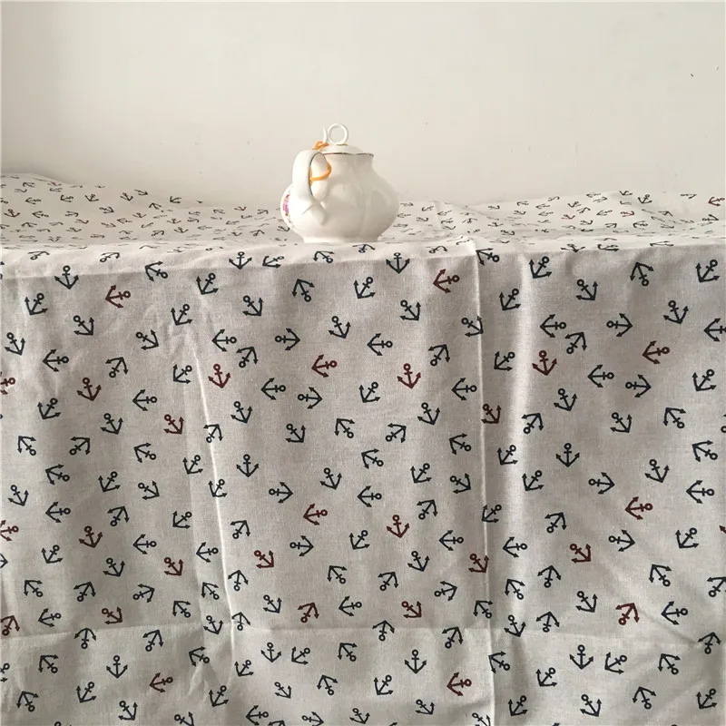 

Handmade Cotton Linen Tablecloth Cover Cloth Home Deco Printed Anchor 428b