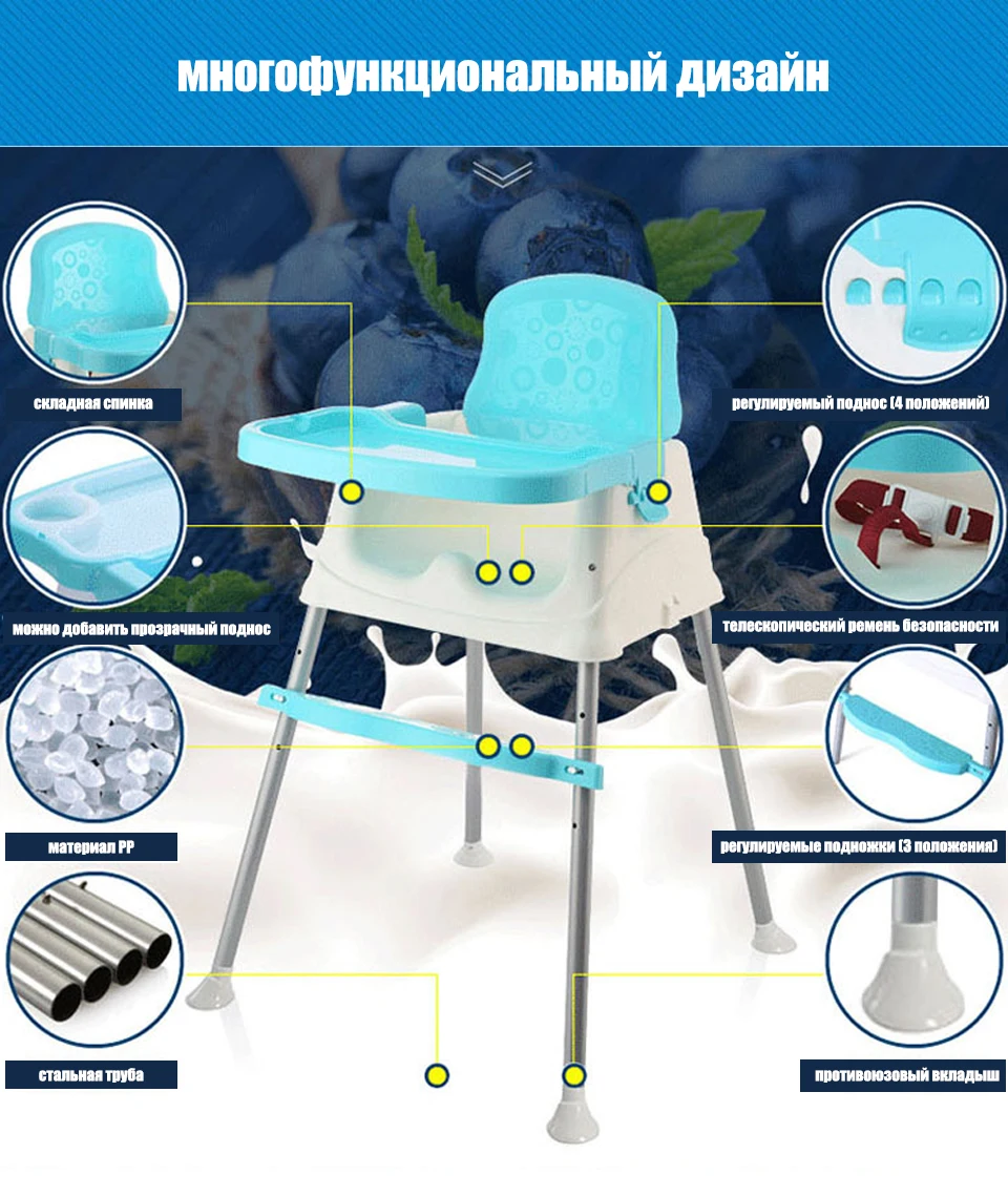 IMBABY детский обеденный стол, съемное кресло для кормления, переносное кресло, регулируемые складные стулья, детский стульчик для кормления, детское кресло для еды