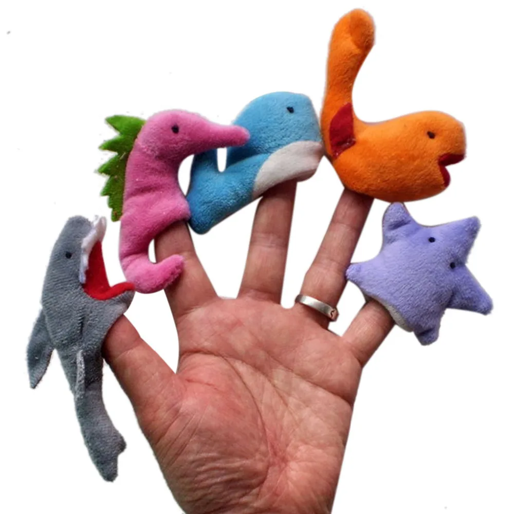 Милый мультфильм океан животные-марионетки на пальцы Плюшевые Кукольный театр Реквизит ребенок дети пользу куклы игрушки для ребенка Новорожденные малыши история времени