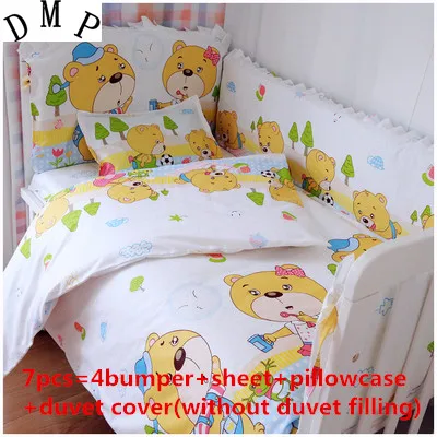 

Promotion! 6/7PCS 100% Cotton Infant Bedclothes Set, Baby bedding Set, 120*60/120*70cm