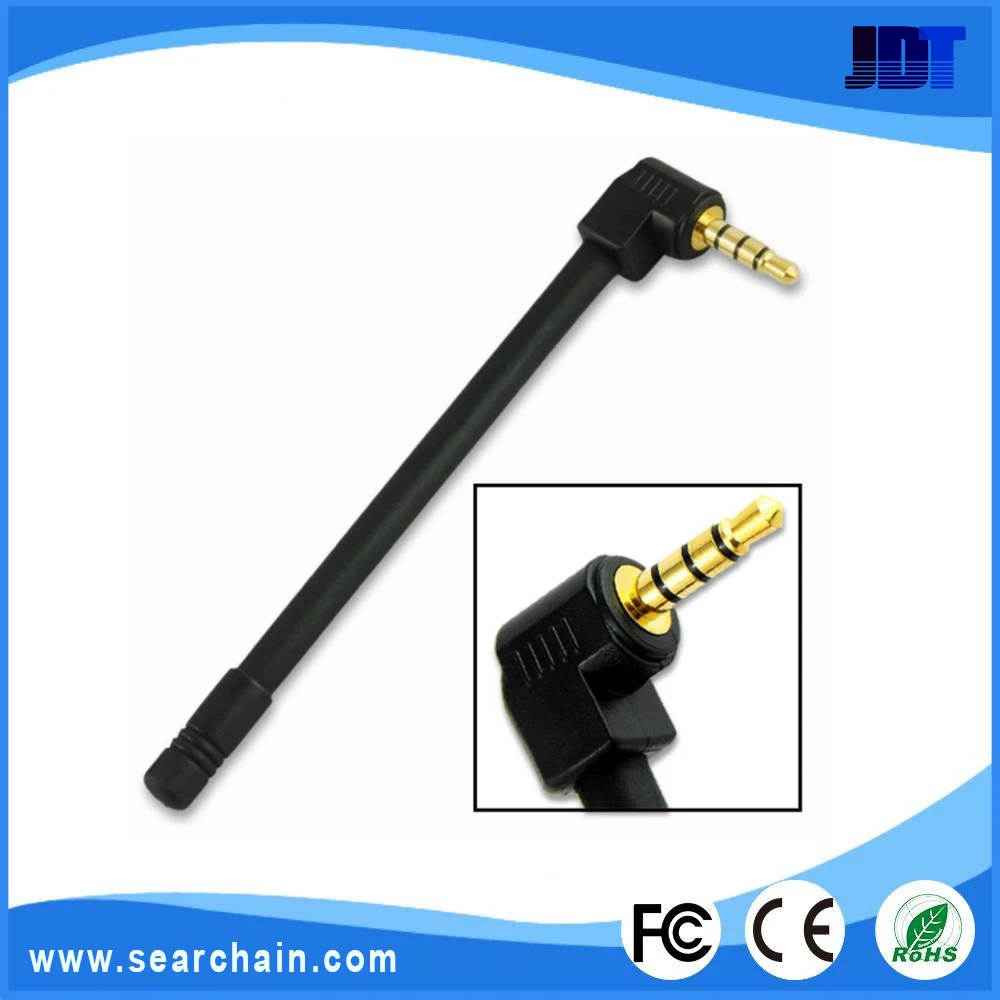 External FM radio antenna with 3.5mm headphone plug for