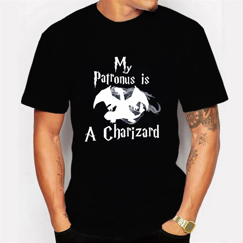 

Fashion T-shirt Poke-tronus T Shirt Casual Short Male Tops Tees Pokemon Letter Men Clothes Streetwear Camisetas Hombre Harajuku