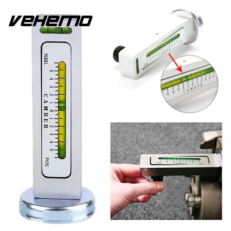 Vehemo Adjustable Magnetic Gauge Measure Tool Camber Castor Strut Wheel Alignment Truck Car Wheel Position font