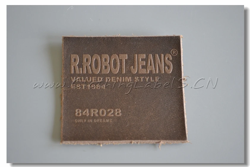 custom real leather labels for clothing, denim pants/jeans label 5.2x5.2cm-in Garment Labels ...