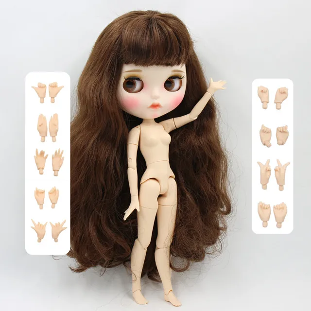 ICY DBS Blyth Doll 1/6 bjd joint body white skin matte face with eyebrow custom doll 30cm ob24 nude doll 19